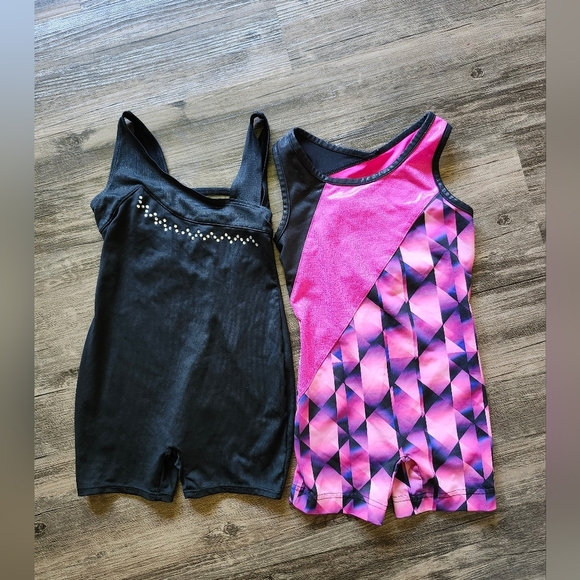 Girl's Size 4/5 Black and Pink Gymnastics Leotard Bundle - Picture 1 of 4